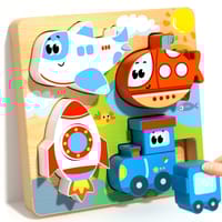Kids Early Educational Building Block Montessori Cartoon 3D Wooden Puzzle Set for your BABY'S Concentration_img_11