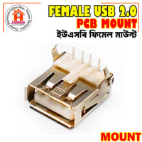 1PCS Female USB 2.0 Angle Or Straight Socket Type-A 4 Pin Female Plug DIP Socket Connector Panel Mount For Data Cable Charging Socket LED Electronics Projects DIY_img_1
