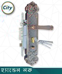 উচ্চ সুরক্ষা বড় আকারের হ্যান্ডেল লক অতিরিক্ত নব সহ প্রধান দরজার জন্য অ্যান্টিক রঙের দরজার লক Door Lock_img_0