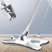 Flat Floor Mop X Type, Easy Squeeze Mop, Self Wringing Flat Mop, Hand-Free Wash_img_0