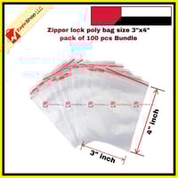 Zipper lock poly bag size 3"x4" pack of 100 pcs Bundle_img_1