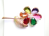 Elegant Rhinestone Flower  Brooch Pin_img_0