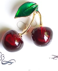 Elegant Enamel Cherry Brooch_img_0