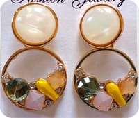 Multi Bijou Oval Clip On Earrings_img_0