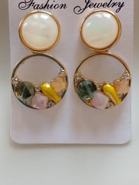 Multi Bijou Oval Clip On Earrings_img_2