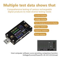 DC 4-25V 1.77 Inch Multi Function USB Voltage Current Meter Power Tester QC/PD Protocol Simulator Fast Charging Tester 6.5A_img_3