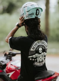 VE Gear “RETRO MOTORCLUB”  Black and White Oversized Drop Shoulder T-shirt_img_6