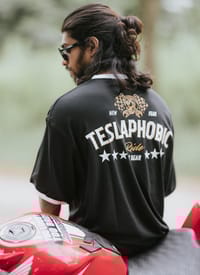 VE Gear “TESLAPHOBIC”  Black and white Oversized T-shirt_img_4