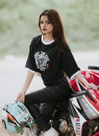 VE Gear “GO BEYOND”  Black and white Oversized Drop Shoulder T-shirt_img_7