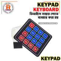 4×4 Keypad Keyboard 4×4 Membrane Switches Matrix Keypad 16 Key Thin & Flexible With Cable Connector & Adhesive Back For Arduino Electronics Circuitry & Parts_img_3
