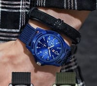 Fabric Canvas Strap Casual Cool Sport Round Dial Wrist Watch_img_6
