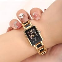 Elegant Women's Quartz Watch - Chic Rectangular Alloy Band, Perfect Christmas or Halloween Gift 26_img_0