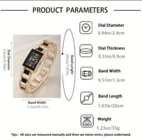 Elegant Women's Quartz Watch - Chic Rectangular Alloy Band, Perfect Christmas or Halloween Gift 26_img_1