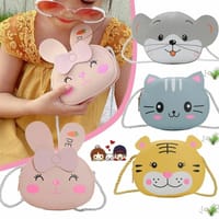 Fashion Mini Rabbit Cat Animal Shape Penny Purse Kids Girls Purses Crossbody Handbags_img_2