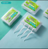 Dental Floss Pick 50 Pcs Box - Dental Floss Toothpick Interdental Cleaner Toothpick Flosser_img_0