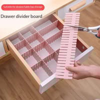 4Pcs DIY Adjustable Drawer Dividers – Plastic Partition Boards for Space-Saving Organization_img_0
