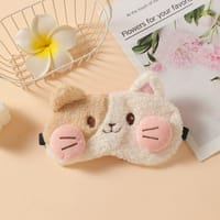 Cute Cat Design Luxury Eye Mask for Sleeping Cute Cartoon design Sleeping Mask Travel Rest Eye Shade Band Eye Patch Blindfold Sleep Aid Eyepatch(with gel pad)_img_2