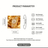 1pc Elegant Luxury Rhinestone Watch for Women - Roman Quartz Movement, Golden-Tone with Hands & Roman Numerals, Sparkling Rhinestone Accents  30_img_1