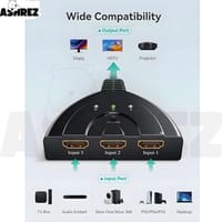 4K HDMI Switch 3-in-1 Out with Pigtail Cable - Black_img_2