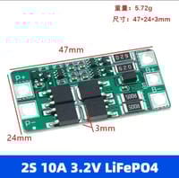2S 10A 7.4V LiFePO4 Battery Protection Board with Balance Function S0330_img_0