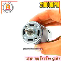 775 DC Motor Double Ball Bearing DC 12V-18V 21000RPM Big Torque Speed Low Noise RS775 5mm Shaft with Cooling Fan for Car Wash Pump Water Pump Sprayer Electric DIY Drill Tools_img_2