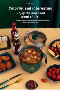 YN Electric Cooking Pot Double Deck–18cm – Green Color_img_1