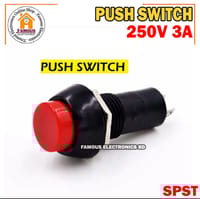 1PCS Push Switch PBS-11 PUSH BUTTON AC 250V 3A 2 Pin Leads On Off SPST RED CAP Plastic Push Button Switch Latching Switches_img_1