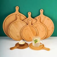 Serving & Chopping  Bamboo Wooden Imported High Quality Food & Pizza Serving Tray_img_4