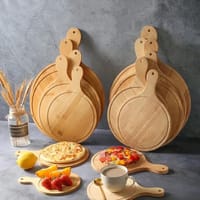 Serving & Chopping  Bamboo Wooden Imported High Quality Food & Pizza Serving Tray_img_1