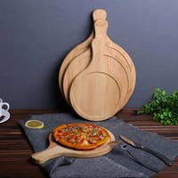 Serving & Chopping  Bamboo Wooden Imported High Quality Food & Pizza Serving Tray_img_3
