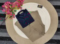 Gabadine brown Pant with Formal Nevy blue shirt_img_0