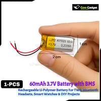 60mAh 3.7V Rechargeable Li-Polymer Battery – For TWS Earbuds, Bluetooth Headsets, Smart Watches (Without BMS)_img_0