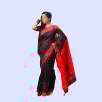 Maroon& Blue Halfsilk Saree for Women_img_1
