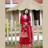 Royal Red Silk Bridal Lehenga_img_2