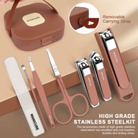 Anti-Splash Nail Care 7 Pcs New Manicure Set (Brown)_img_0