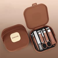 Anti-Splash Nail Care 7 Pcs New Manicure Set (Brown)_img_1