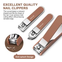 Anti-Splash Nail Care 7 Pcs New Manicure Set (Brown)_img_5