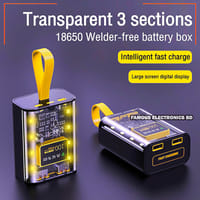 18650 Battery Charger Case Cool DIY Power Bank Box Fast Charging Case With Night Light Charging Power Bank Case_img_4