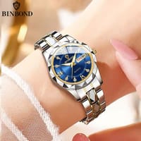 BINBOND Men & Ladies Quartz Watch Luxury Fashion Waterproof Watch Stainless Steel Business Wrist_img_1