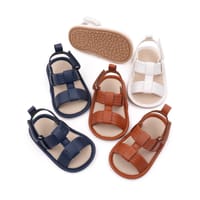 Baby Boy Woven Striped Sandals Anti Slip Soft Sole (6 to 18 Months)_img_0