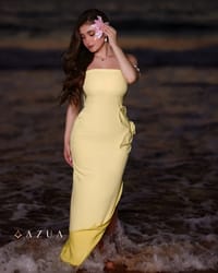 Butter Yellow Strapless Dress_img_0