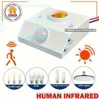 Motion Sensor Holder PIR Infrared Sensor Switch Automatic for E27 Light Bulb Human Body Induction LED Light Lamp Holder_img_0
