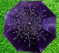 Ladies Fashionable And Elegant Anti Uv Sunshade Print Border Lace Umbrella_img_1