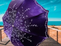 Ladies Fashionable And Elegant Anti Uv Sunshade Print Border Lace Umbrella_img_9