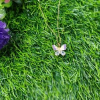 Fantasy Colorful Acrylic Butterfly Pendant Necklace For Womens_img_2