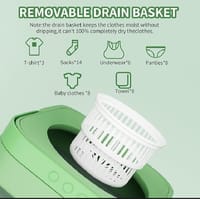 Portable Washing Machine 6L Foldable Mini Washer with 3 Cleaning Modes Half Automatic Washing Machine for Baby Clothes, Underwear or Small Items_img_1