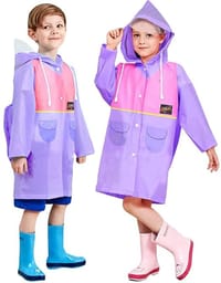 VINSON Kids Boys and Girls Plain Raincoat School Bag_img_0