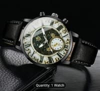 Classic Roman Numeral Patterned Face Men's Quartz Watch 47_img_1