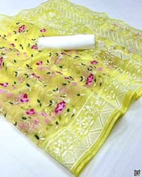 Muslin silk screen print saree_img_3