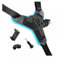 Helmet Chin Mount and Mobile Holder For Smartphone & Action Camera- Black & Blue_img_0